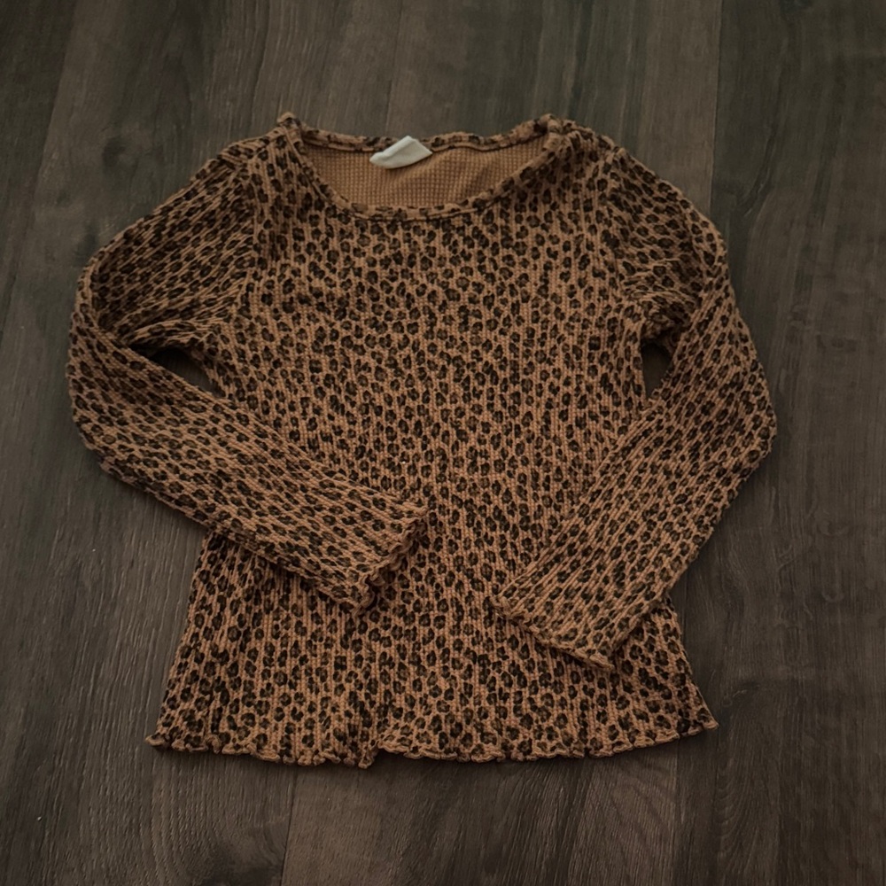 Gap kids Leopard Print Long Sleeve Top